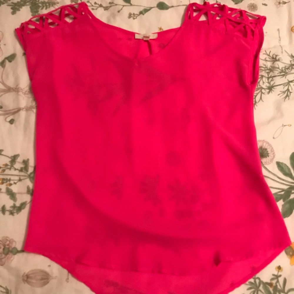 Hot pink cute and casual shirt